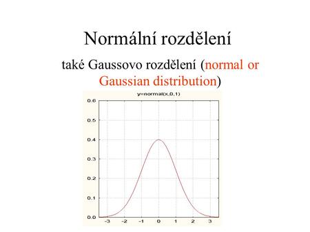 také Gaussovo rozdělení (normal or Gaussian distribution)