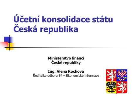 Účetní konsolidace státu Česká republika