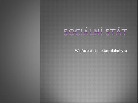 Welfare state – stát blahobytu