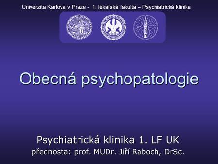 Obecná psychopatologie