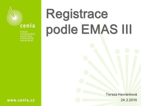 Registrace podle EMAS III