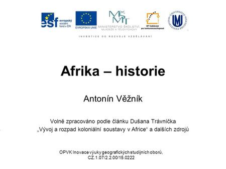 Afrika – historie Antonín Věžník