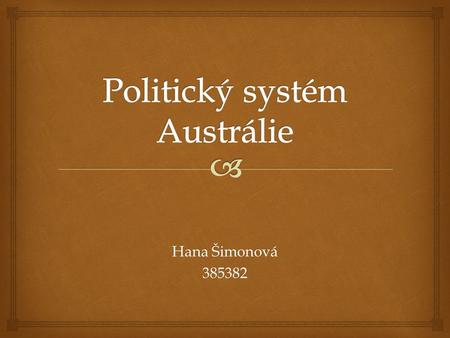 Politický systém Austrálie