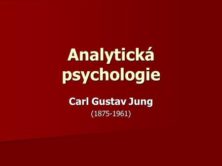 Analytická psychologie