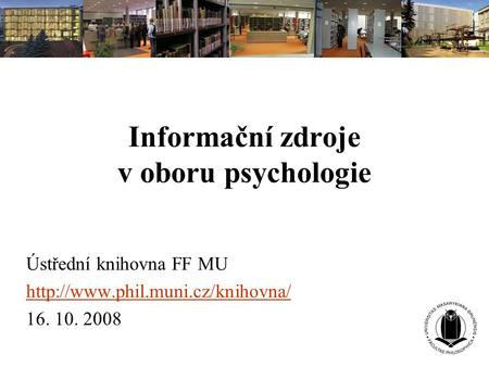 Informační zdroje v oboru psychologie