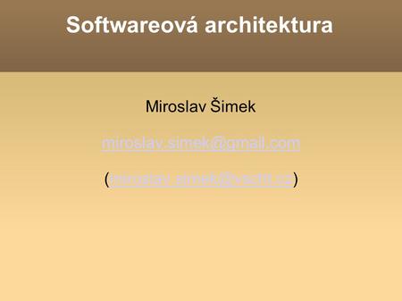 Softwareová architektura