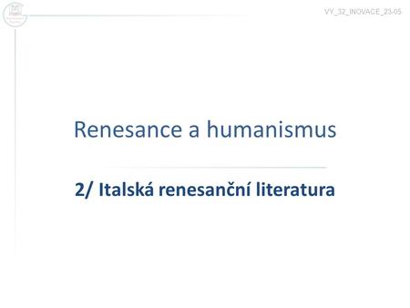 Renesance a humanismus