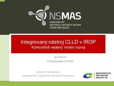 Integrovaný nástroj CLLD v IROP Komunitně vedený místní rozvoj