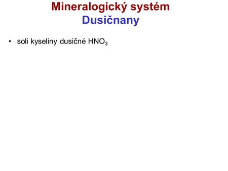 Mineralogický systém Dusičnany