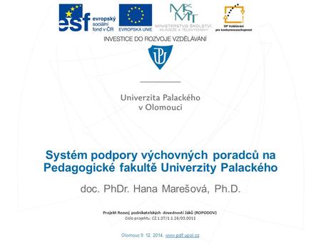 doc. PhDr. Hana Marešová, Ph.D.