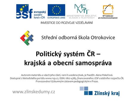 Politický systém ČR – krajská a obecní samospráva