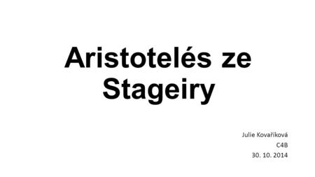 Aristotelés ze Stageiry