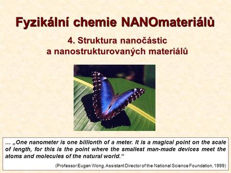Fyzikální chemie NANOmateriálů