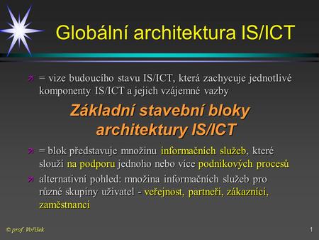 Globální architektura IS/ICT