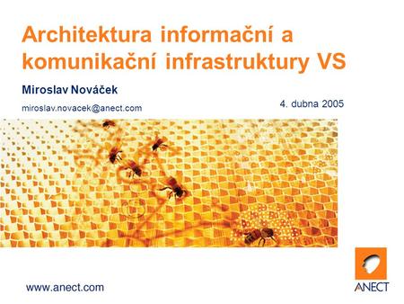 Architektura informační a komunikační infrastruktury VS Miroslav Nováček 4. dubna 2005.