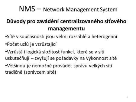 NMS – Network Management System