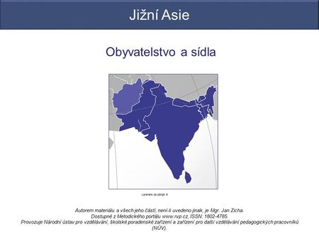 Jižní Asie Obyvatelstvo a sídla