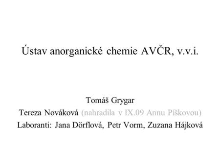 Ústav anorganické chemie AVČR, v.v.i.