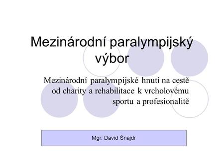 Mezinárodní paralympijský výbor