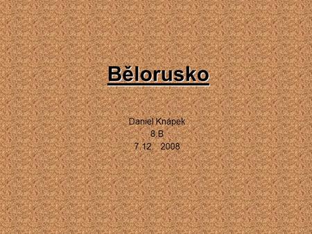Bělorusko Daniel Knápek 8.B 7.12. 2008.