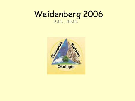 Weidenberg 2006 5.11. - 10.11.. I tento rok se naše škola ve spolupráci s gymnáziem v Saarbrücken zúčastnila semináře v německém Weidenbergu, na téma.
