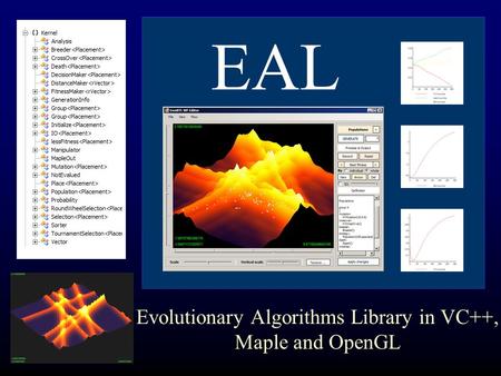 EAL Evolutionary Algorithms Library in VC++, Maple and OpenGL.