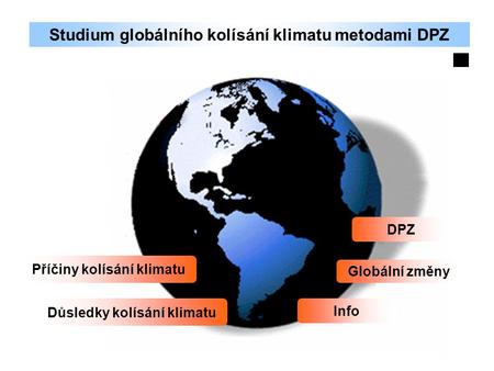 Studium globálního kolísání klimatu metodami DPZ