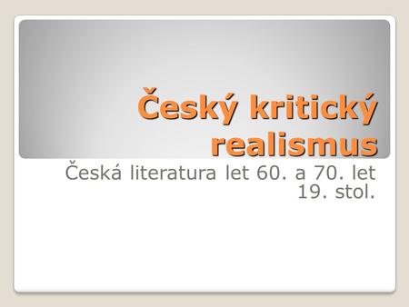Český kritický realismus