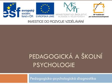 Pedagogická a školní psychologie