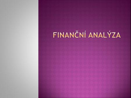Finanční analýza.
