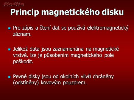 Princip magnetického disku