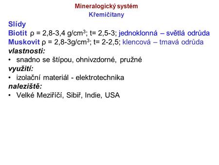 Mineralogický systém Křemičitany