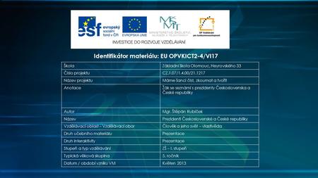 Identifikátor materiálu: EU OPVKICT2-4/Vl17