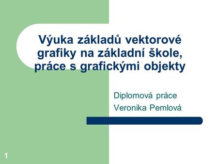 Diplomová práce Veronika Pemlová