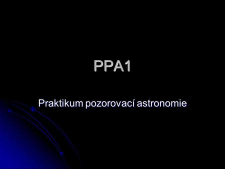 Praktikum pozorovací astronomie