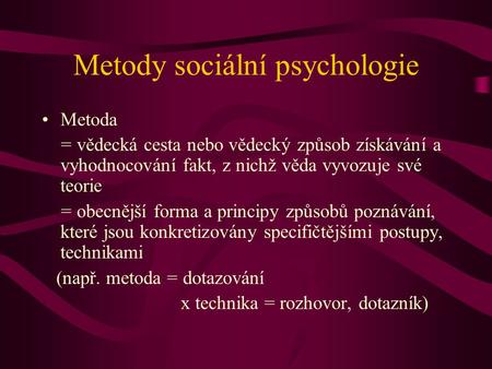 Metody sociální psychologie