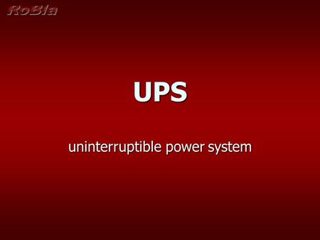 uninterruptible power system