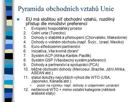 Pyramida obchodních vztahů Unie