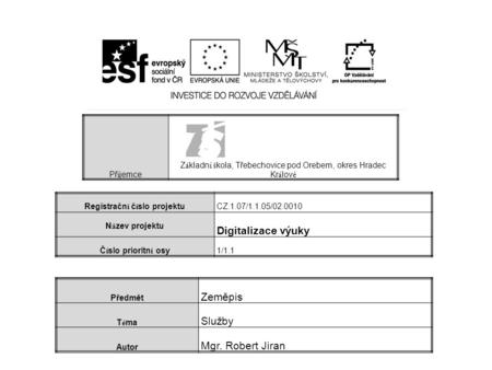 Registrační číslo projektu