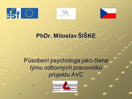 Působení psychologa jako člena týmu odborných pracovníků projektu AVC