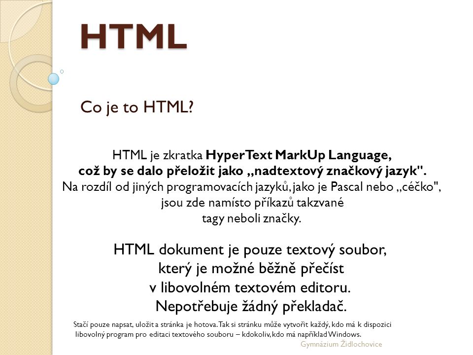 Co je to HTML dokument?