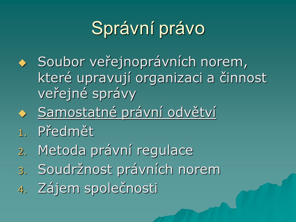 Co obsahuje správní právo?