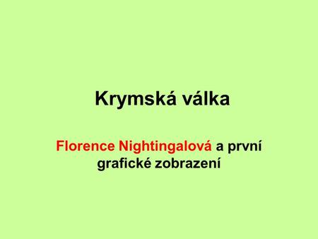 Florence Nightingalová a první grafické zobrazení