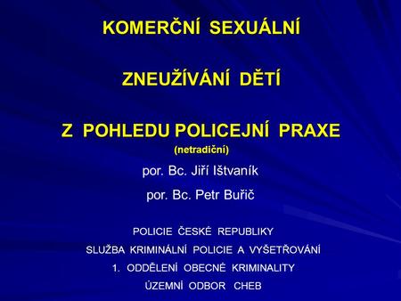 Z POHLEDU POLICEJNÍ PRAXE