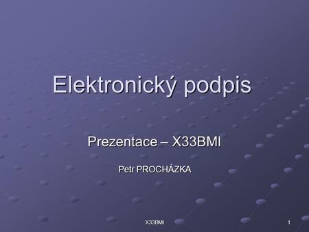 Prezentace – X33BMI Petr PROCHÁZKA