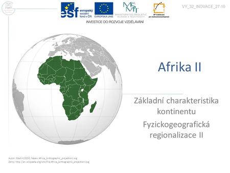 Afrika II Základní charakteristika kontinentu
