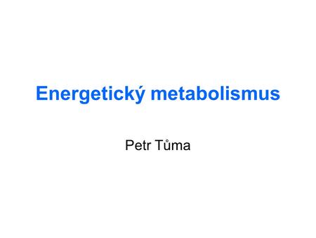 Energetický metabolismus
