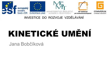 KINETICKÉ UMĚNÍ Jana Bobčíková.