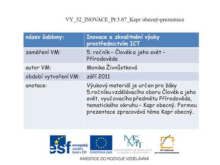 VY_32_INOVACE_Př.5.07_Kapr obecný-prezentace