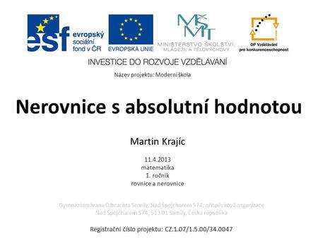 Nerovnice s absolutní hodnotou